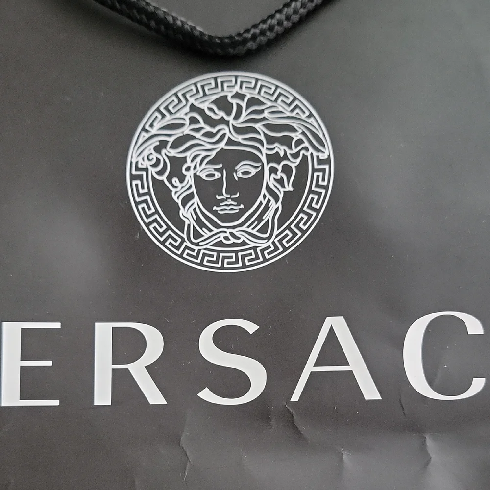 VERSACE Shopping Bag Black Silver Logo